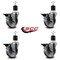 Service Caster 4'' Semi Steel Swivel 1-7/8'' Expanding Stem Caster Set with Brake, 4PK SCC-EX20S414-SSS-PLB-178-4 - alternate 4